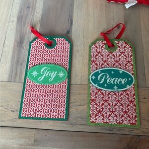 Festive Joy and Peace Holiday Tags